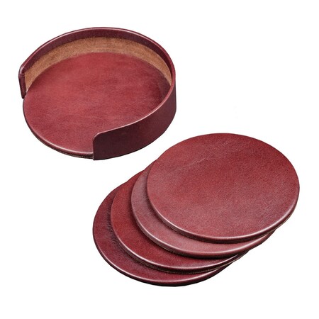 Mocha Leather Coaster Set